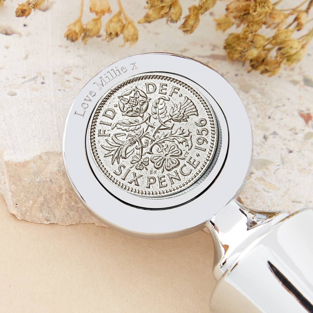 Sixpence 70th Birthday 1956 Coin Bottle Stopper