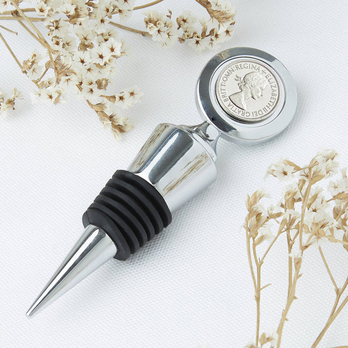 Sixpence 70th Birthday 1956 Coin Bottle Stopper