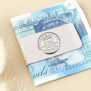 Sixpence 1944 80th Birthday Coin Money Clip