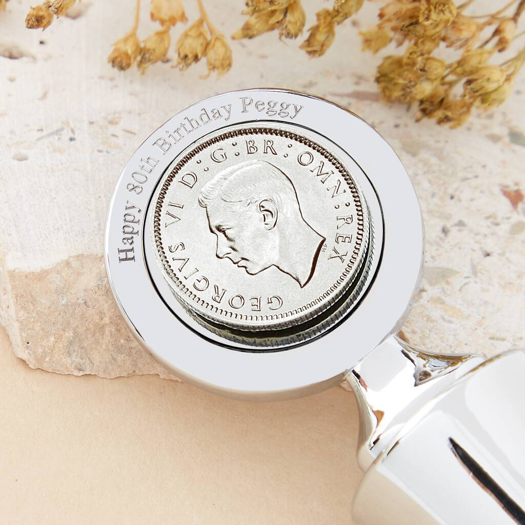 80th Birthday 1946 Sixpence Coin Bottle Stopper