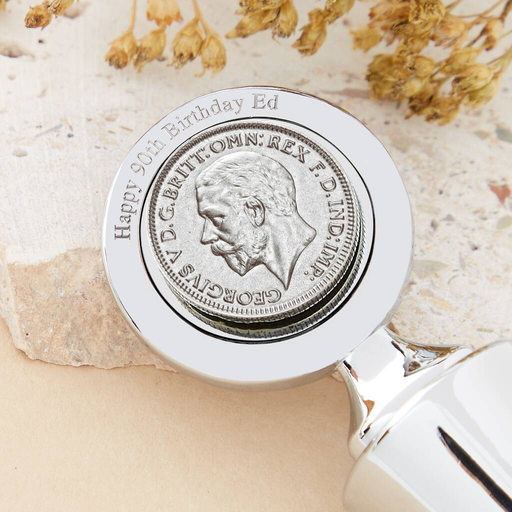 90th Birthday 1936 Sixpence Coin Bottle Stopper