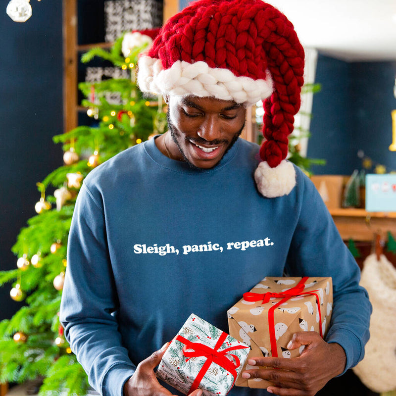 Sleigh, Panic, Repeat Men's Christmas Jumper