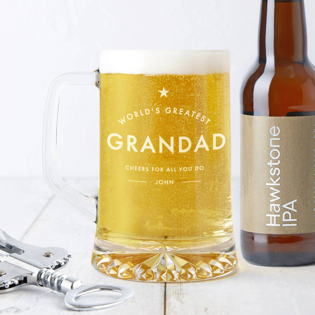 'Worlds Greatest Grandad' Personalised Beer Tankard Father's Day Gift