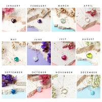 Gold Plated Heart Birthstone Necklace
