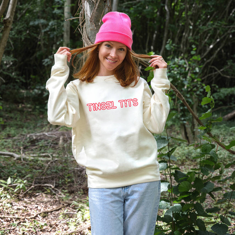 Tinsel Tits Glitter Christmas Jumper Sweatshirt