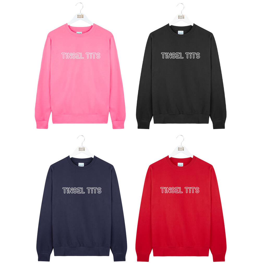 Tinsel Tits Glitter Christmas Jumper Sweatshirt