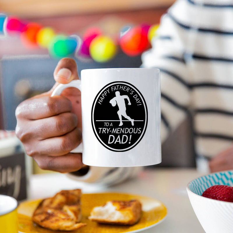 To A Trymendous Dad Fun Rugby Mug