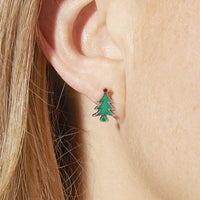 Happy Snowman Silver Plated Christmas Earring Set