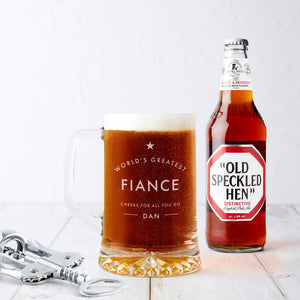 'World's Greatest Fiance' Personalised Beer Tankard