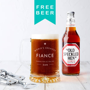 'World's Greatest Fiance' Personalised Beer Tankard