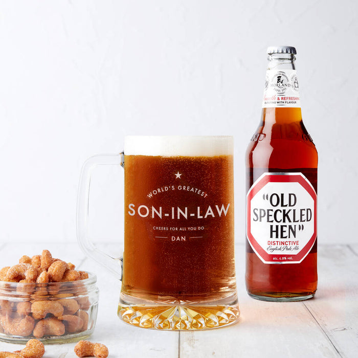 'World's Greatest Son In Law' Personalised Beer Tankard