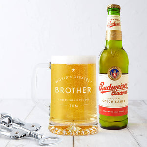 'Worlds Greatest Brother' Personalised Beer Tankard