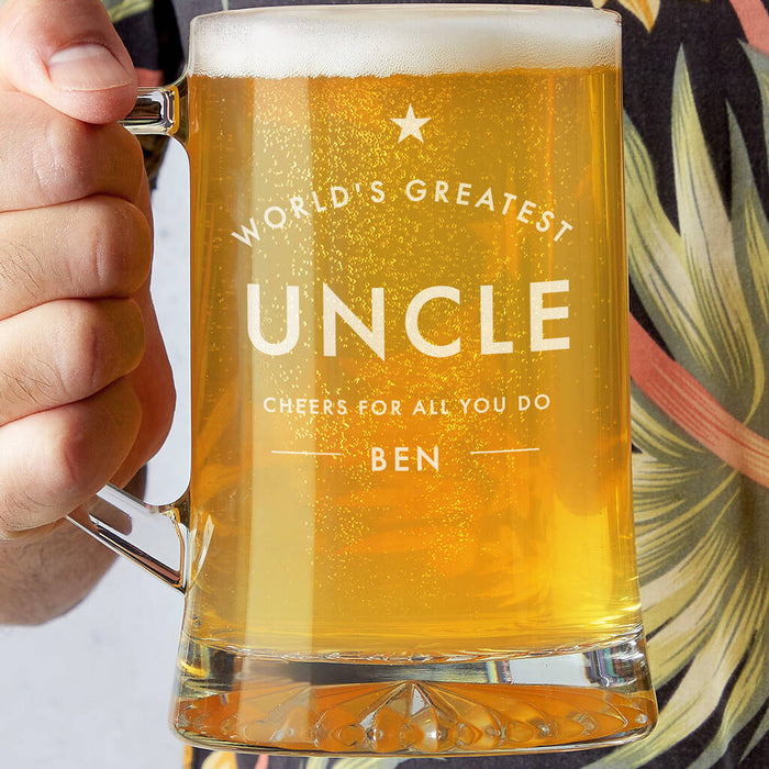 'Worlds Greatest Uncle' Personalised Beer Tankard