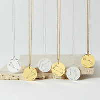Zodiac Constellation Plated Stainless Steel Necklace