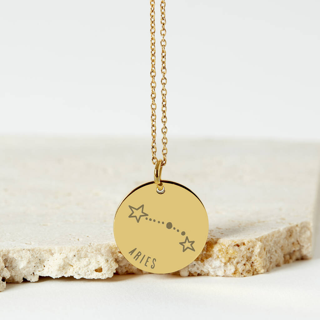 Zodiac Constellation Plated Stainless Steel Necklace