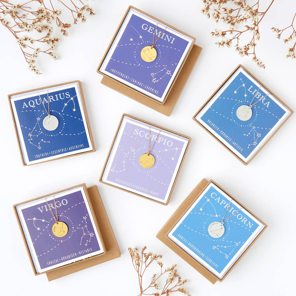Zodiac Constellation Plated Stainless Steel Necklace