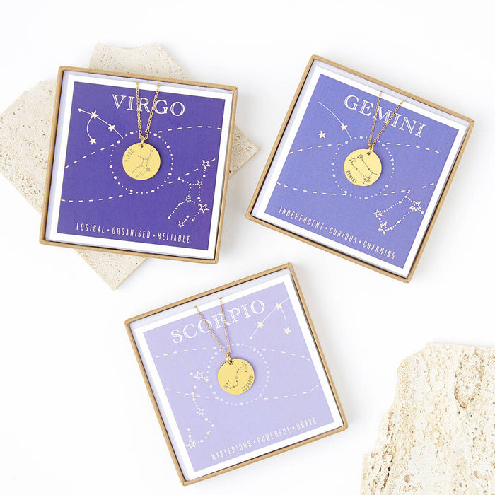 Zodiac Constellation Plated Stainless Steel Necklace