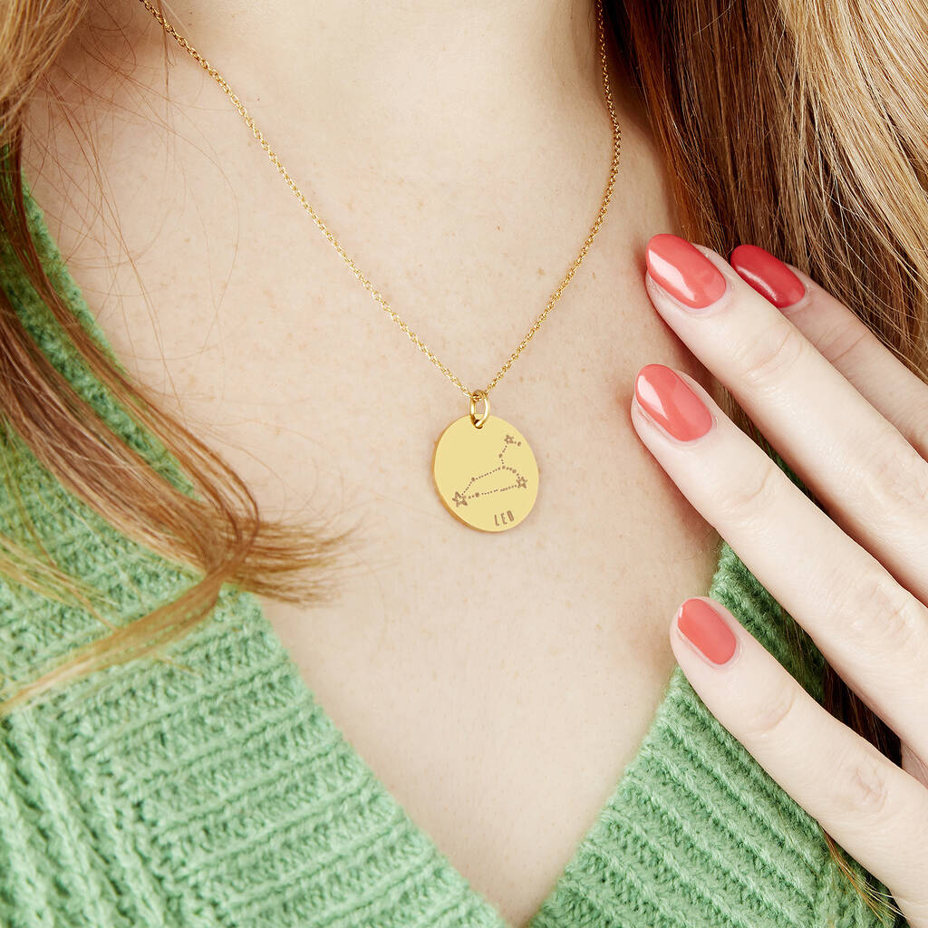 Zodiac Constellation Plated Stainless Steel Necklace
