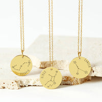 Zodiac Constellation Plated Stainless Steel Necklace