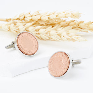 Lucky Penny Coin Cufflinks 1971 To 2005