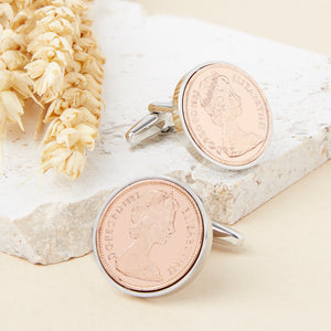 Lucky Penny Coin Cufflinks 1971 To 2008