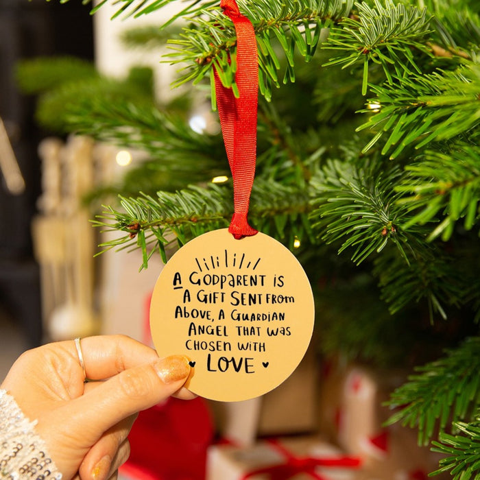 Godparent Gold Christmas Tree Decoration