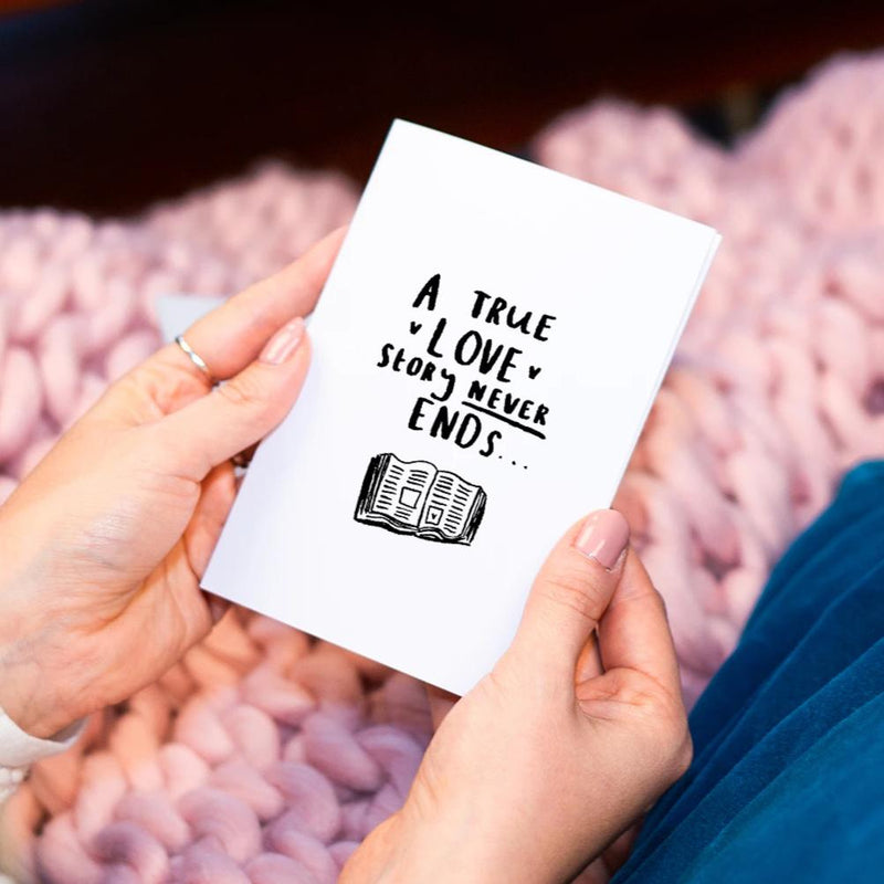 A True Love Story Never Ends' Greetings Card