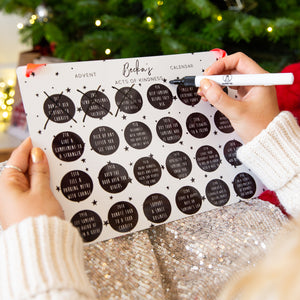 Personalised Random Acts of Kindness Reusable Advent Calendar