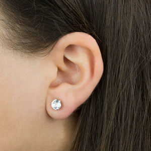 Birthstone Sterling Silver Stud Earrings