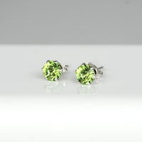 Sterling Silver Birthstone Crystal Stud Earrings