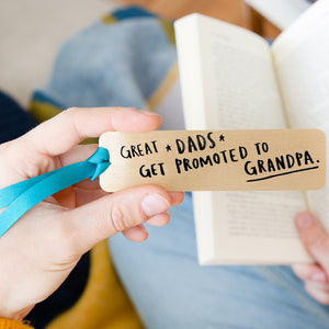 Great Dads Get Promoted To Grandad' Bookmark GOLD