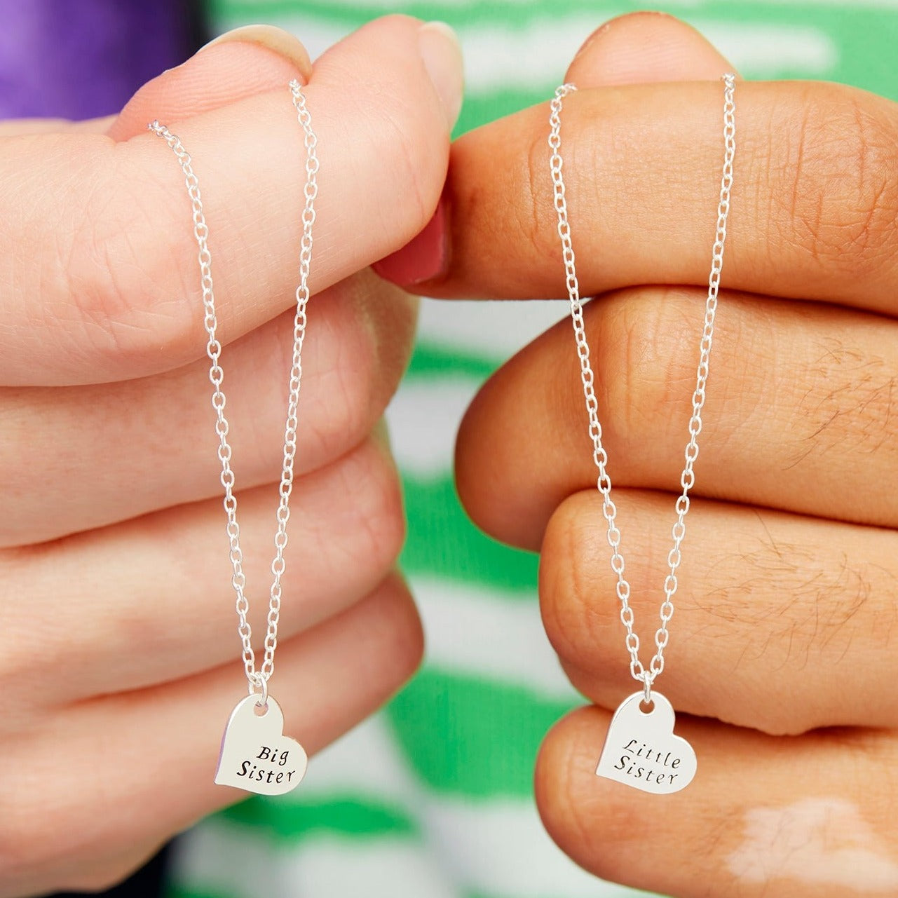 Big sister little sister children's silver necklace set – Ellie Ellie