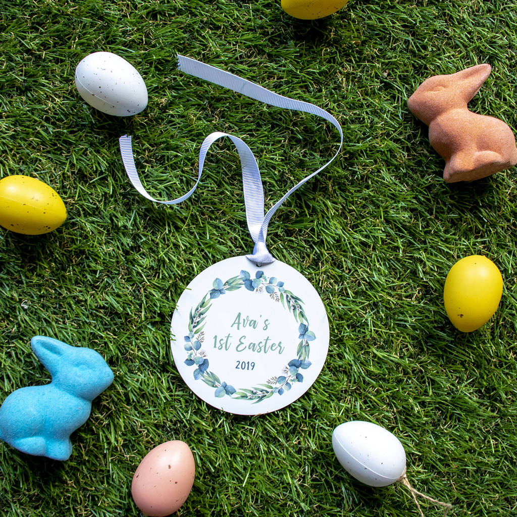 Personalised Babies First Easter Wreath Decoration