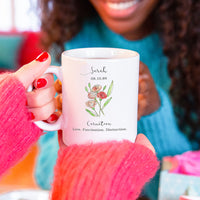 Birth Flower Personalised Watercolour Mug