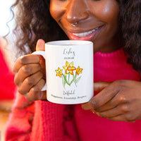 Birth Flower Personalised Watercolour Mug