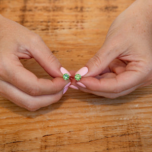 Sterling Silver Birthstone Crystal Stud Earrings