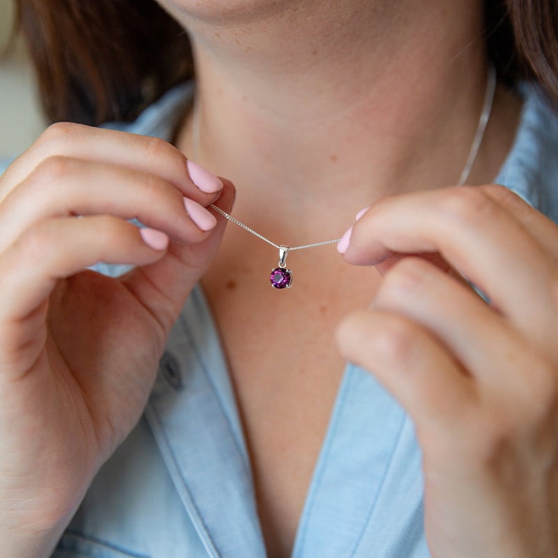 Birthstone Sterling Silver Necklace