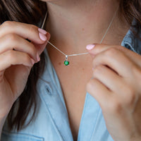 Sterling Silver Birthstone Crystal Necklace Characteristic Card