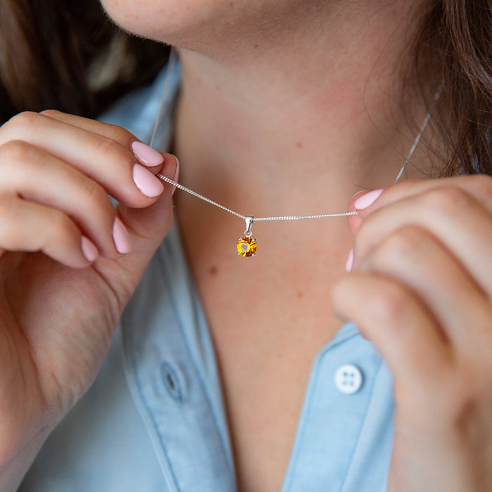 Birthstone Sterling Silver Necklace