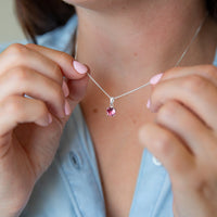 Birthstone Sterling Silver Necklace