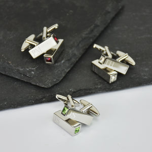 Birthstone Personalised Bar Cufflinks