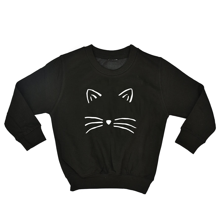 Cat Face Children s Halloween Jumper Sweatshirt