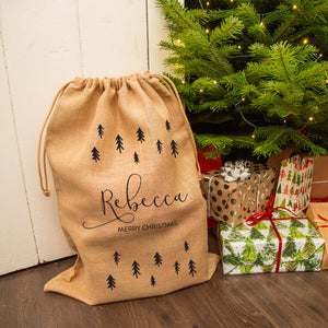 Personalised Scandinavian Tree Christmas Sack