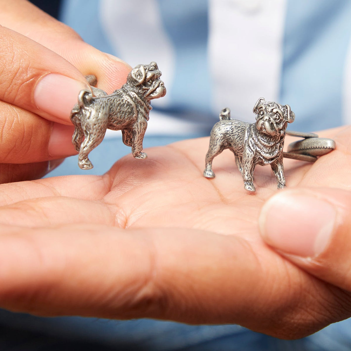 Pewter Pug Dog Cufflinks – Ellie Ellie - Main Image