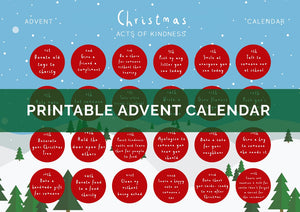 DIGITAL DOWNLOAD - "Children's Christmas Acts of Kindness" Printable Advent Calendar - Blue snow scene