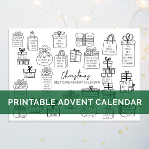 DIGITAL DOWNLOAD - "Christmas Self Care" Printable Advent Calendar - Presents
