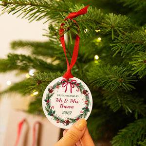 Personalised First Christmas As Mr And Mrs Decoration
