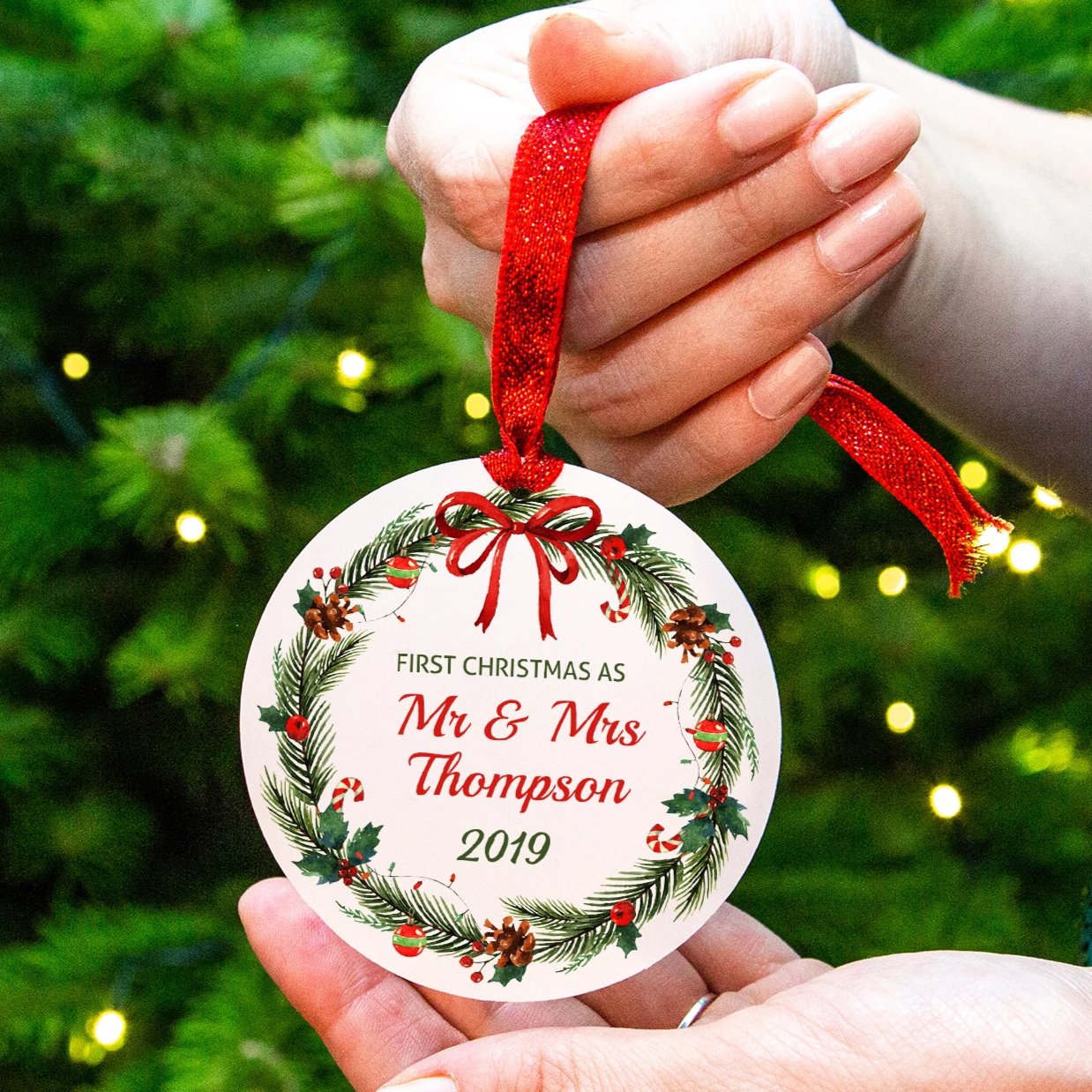 Personalized christmas ornaments mr and mrs hotsell