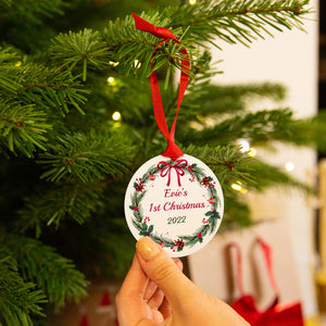 Personalised 'Baby's First Christmas' Tree Decoration