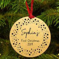Personalised 'Baby's First Christmas' Star Wreath Decoration